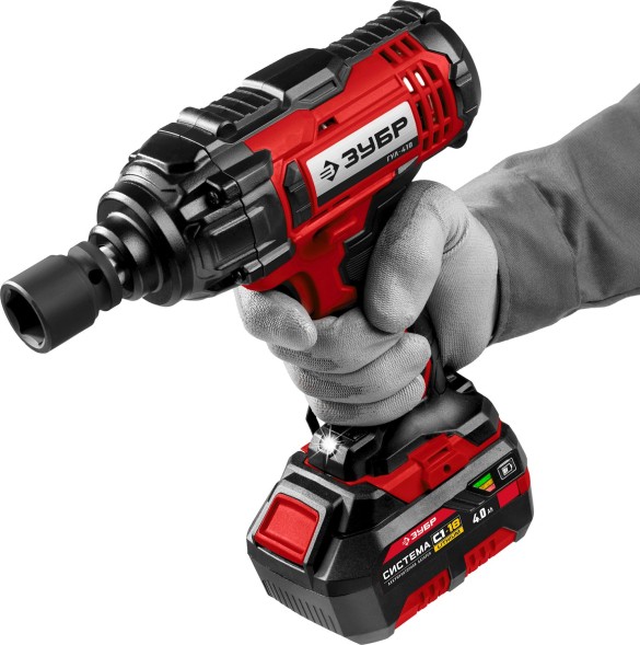 Гайковерт Зубр ГУЛ-410-41 аккум. патрон:квад.1/2&amp;quot; (кейс в комплекте)