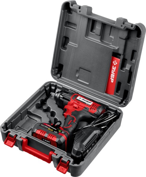 Гайковерт Зубр ГУЛ-410-41 аккум. патрон:квад.1/2&amp;quot; (кейс в комплекте)