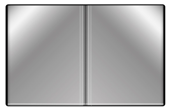 Папка с 40 прозр.вклад. Бюрократ -BPV40BLCK A4 пластик 0.65мм торц.карм с бум. встав черный