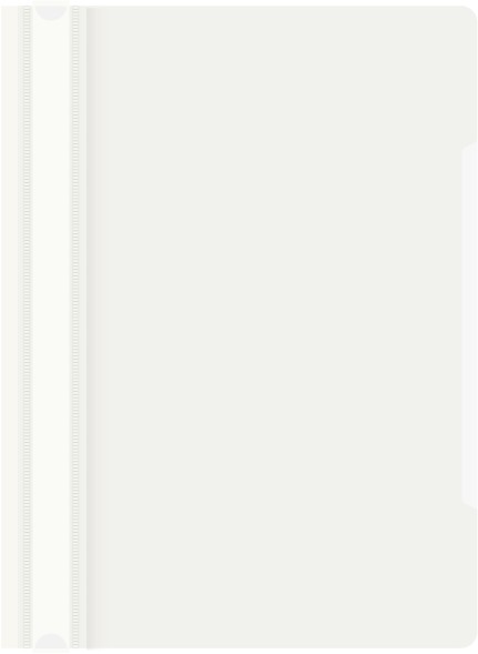 Папка-скоросшиватель Бюрократ -PS20WH A4 прозрач.верх.лист пластик белый 0.12/0.16