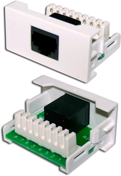 Вставка Lanmaster (LAN-WA-LP-45/5E-WH) 1xKeystone 1/2 Mosaic белый