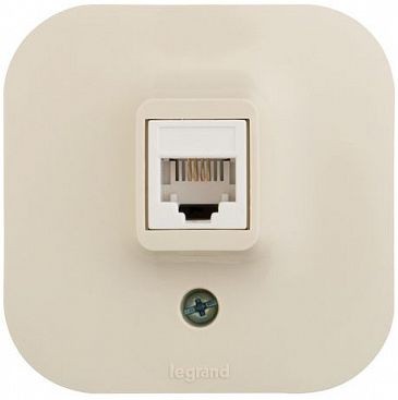 Розетка телеф. Legrand Quteo 782244 откр. слоновая кость