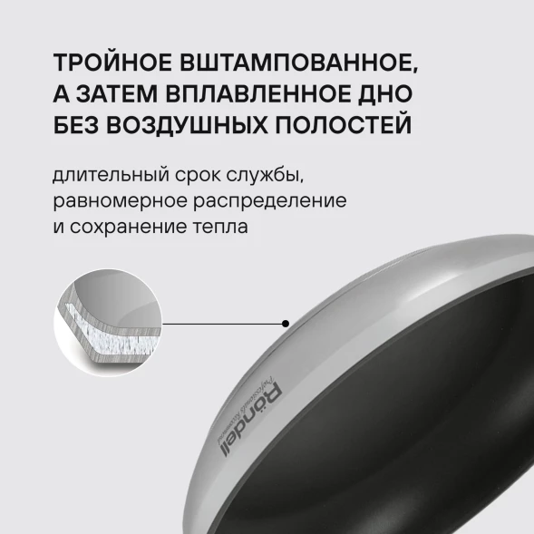 Сковорода Rondell Flamme RDS-1674 круглая 26см покрытие: Eclipse ручка несъемная (без крышки) стальной
