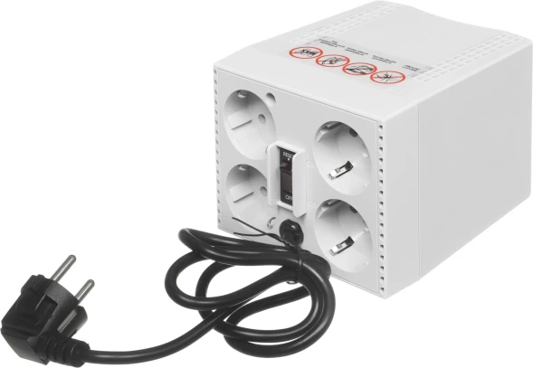 Стабилизатор напряжения Powercom TCA-1200 600Вт 1200ВА белый