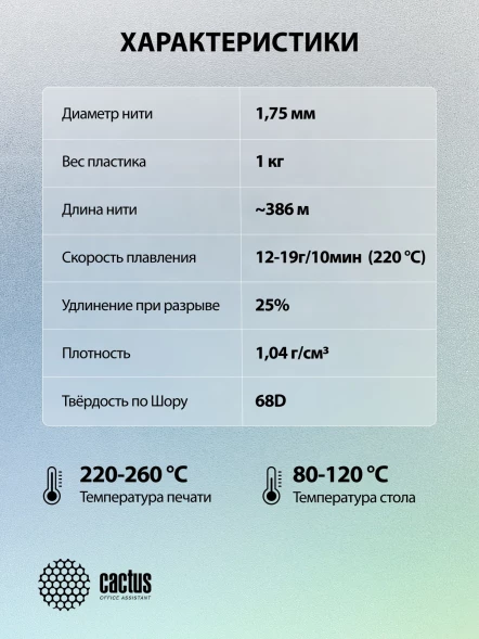 Пластик для принтера 3D Cactus CS-3D-ABS-1KG-L-YELL ABS Luminescent d1.75мм 1кг