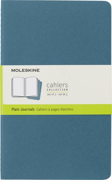 Блокнот Moleskine CAHIER JOURNAL CH018B44 Large 130х210мм обложка картон 80стр. нелинованный голубой (3шт)