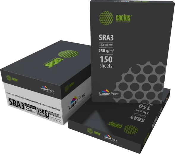 Бумага Cactus CS-LPSRA3250150 SRA3/250г/м2/белый/150л. CIE170% для лазерной печати