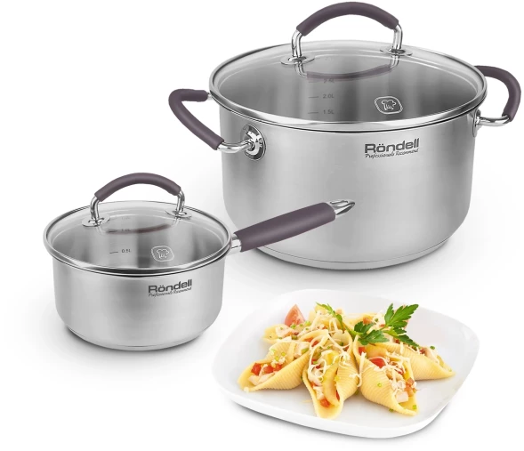 Ковш Rondell Akzent RDS-1386 1.3л. d=16см (с крышкой) стальной