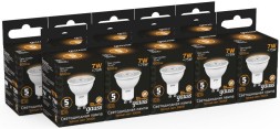 Лампа светодиодная Gauss Black 7Вт цок.:GU10 рефлек. 220B 3000K св.свеч.бел.теп. MR16 (упак.:10шт) (101506107)