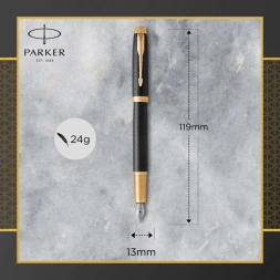 Ручка перьев. Parker IM Premium F323 (1931646) Black GT F сталь нержавеющая подар.кор.