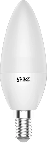 Лампа светодиодная Gauss Elementary 10Вт цок.:E14 свеча 220B 4100K св.свеч.бел.нейт. C37 (упак.:1шт) (33120)