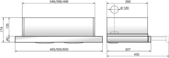 Вытяжка встраиваемая Elikor Интегра Glass 50Н-400-В2Д нержавеющая сталь/стекло черное управление: кнопочное (1 мотор)