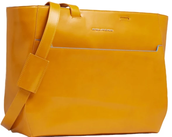 Деловая сумка женская Piquadro Blue Square BD6680B2/G с отделением для ноутбука 15.6&amp;quot; желтая натур.кожа
