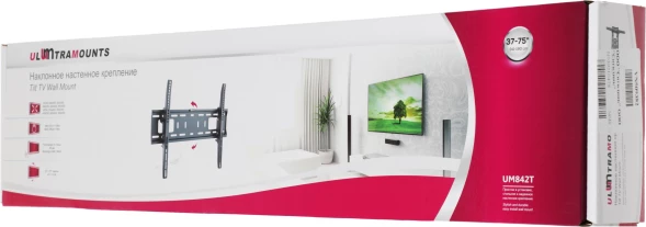 Кронштейн для телевизора Ultramounts UM842T черный 37&amp;quot;-75&amp;quot; макс.50кг настенный наклон