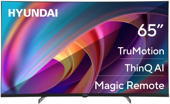Телевизор LED Hyundai 65&amp;quot; H-LED65BU7100 WebOS Frameless Metal серый/серый 4K Ultra HD 60Hz MEMC DVB-T DVB-T2 DVB-C DVB-S DVB-S2 USB WiFi Smart TV