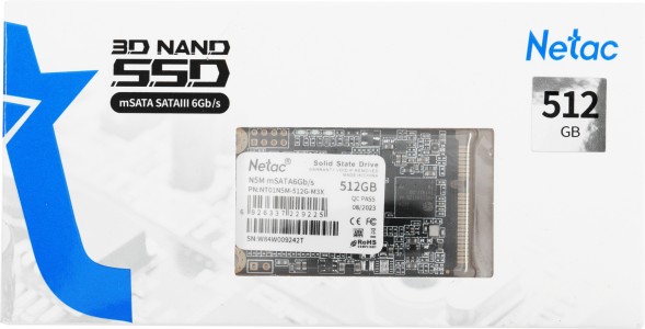 Накопитель SSD Netac SATA-III 512GB NT01N5M-512G-M3X N5M mSATA