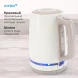 Чайник электрический Vitek VT-WK1066 1.7л. 2200Вт бежевый/коричневый корпус: металл/пластик