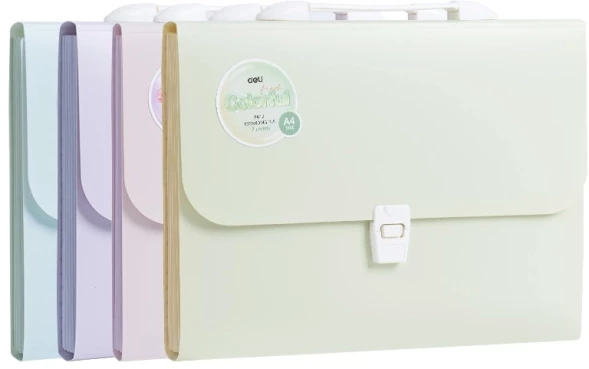 Папка-портфель Deli Colorful EF612 7 отдел. A4 полипропилен ассорти