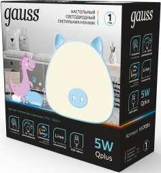 Ночник Gauss NN7036 поросенок голубой