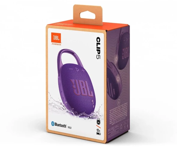 Колонка порт. JBL Clip 5 пурпурный 7W 1.0 BT 10м 1400mAh
