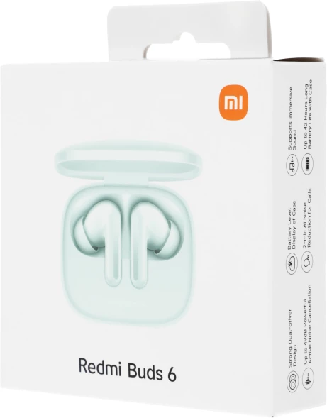 Гарнитура внутриканальные Xiaomi Redmi Buds 6 зеленый беспроводные bluetooth в ушной раковине (BHR9245GL)