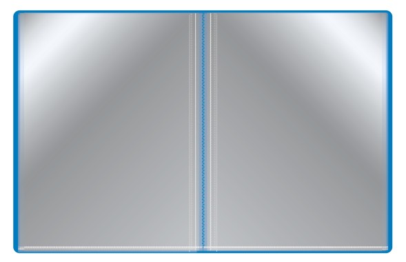 Папка с 40 прозр.вклад. Бюрократ -BPV40BLUE A4 пластик 0.65мм торц.карм с бум. встав синий