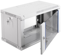 Шкаф коммутационный ЦМО ШРН-ЭКОНОМ (ШРН-Э-6.350) настенный 6U 600x350мм пер.дв.стекл 85кг серый 300мм 11.4кг 180град. 345мм