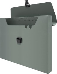 Портфель Бюрократ -BPP01GREY 1 отдел. A4 пластик 0.7мм серый