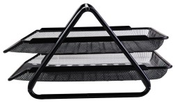 Лоток горизонтальный Deli E9183 для бумаг 350х274х185мм черный металл сетка