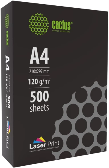 Бумага Cactus CS-LPA4120500 A4/120г/м2/500л./белый CIE170% для лазерной печати