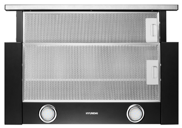 Вытяжка встраиваемая Hyundai HBH 6232 IX нержавеющая сталь/черный управление: кнопочное (1 мотор)