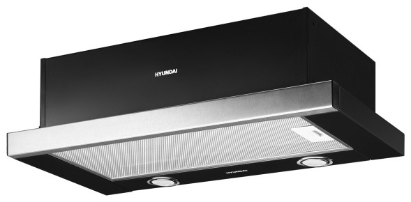 Вытяжка встраиваемая Hyundai HBH 6232 IX нержавеющая сталь/черный управление: кнопочное (1 мотор)