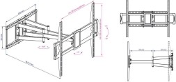 Кронштейн для телевизора Kromax ATLANTIS-75 черный 40&amp;quot;-90&amp;quot; макс.101кг настенный поворотно-выдвижной и наклонный