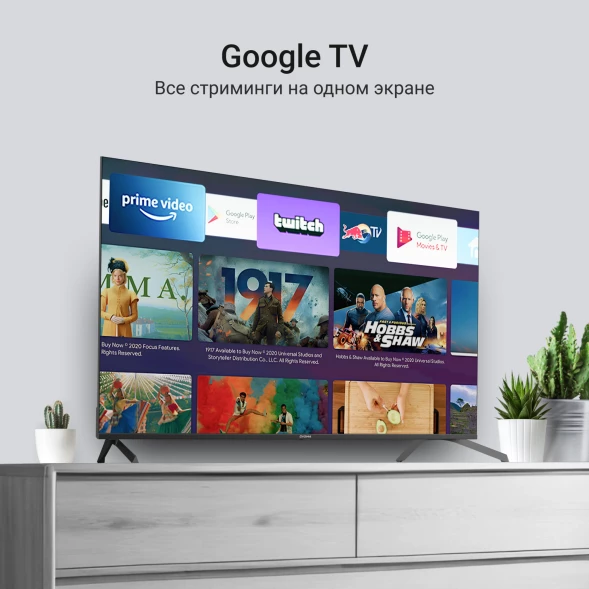 Телевизор QLED Digma 75&amp;quot; DM-LED75UQB31 Google TV Frameless Metal черный/черный 4K Ultra HD 60Hz MEMC DVB-T DVB-T2 DVB-C DVB-S DVB-S2 USB WiFi Smart TV