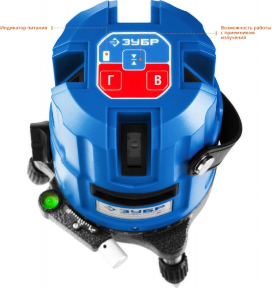 Нивелир лазерн. Зубр Крест-55 2кл.лаз. 660нм цв.луч. красный 3луч. (34904)