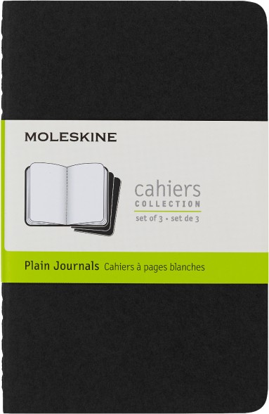 Блокнот Moleskine CAHIER JOURNAL QP313 Pocket 90x140мм обложка картон 64стр. нелинованный черный (3шт)