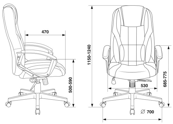 Кресло игровое Zombie 9 черный/серый ткань/эко.кожа крестов. пластик