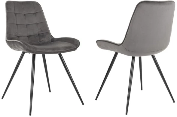 Стул для дома Бюрократ CH-K2_2 комплект 2шт т.серый Holland 18 металл черный на ножках (CH-K2_1/HL18_2)