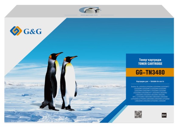 Картридж лазерный G&amp;amp;G GG-TN3480 черный (8000стр.) для Brother DCP L5500DN/ L6600DW
