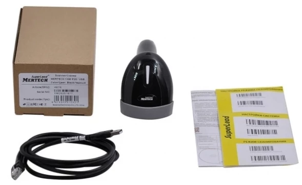 Сканер штрих-кода Mertech 1300GS 3m 2D проводной черный (4877)