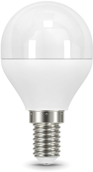 Лампа светодиодная Gauss 7Вт цок.:E14 шар 220B 3000K св.свеч.бел.теп. (упак.:1шт) (105101107-D)