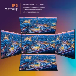 Монитор SunWind 27&amp;quot; SUN-M27BA107 черный IPS 16:9 HDMI матовая 300cd 178гр/178гр 1920x1080 165Hz G-Sync DP FHD 4.2кг