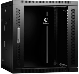 Шкаф коммутационный Cabeus (SH-05F-12U60/60-R-BK) настенный 12U 600x600мм пер.дв.стекл 50кг черный 540мм 27кг 220град. 635мм IP20 сталь