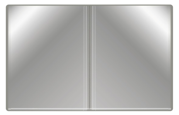 Папка с 100 прозр.вклад. Бюрократ -BPVN100GREY A4 пластик 0.8мм торц.карм с бум. встав серый