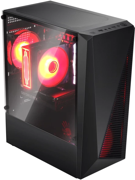 Корпус Bloody BD-CC102F черный без БП mATX 4x120mm 2xUSB2.0 1xUSB3.0 audio bott PSU