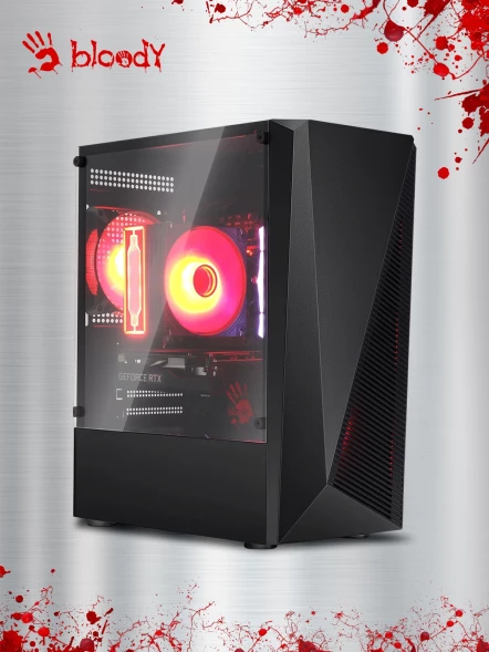 Корпус Bloody BD-CC102F черный без БП mATX 4x120mm 2xUSB2.0 1xUSB3.0 audio bott PSU