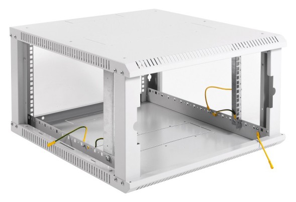 Шкаф коммутационный ЦМО ШРН-ЭКОНОМ (ШРН-Э-6.350.1) настенный 6U 600x350мм пер.дв.стал.лист 85кг серый 300мм 11кг 180град. 345мм
