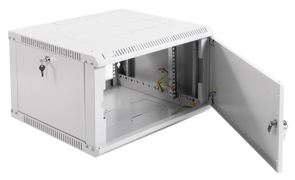 Шкаф коммутационный ЦМО ШРН-ЭКОНОМ (ШРН-Э-6.350.1) настенный 6U 600x350мм пер.дв.стал.лист 85кг серый 300мм 11кг 180град. 345мм