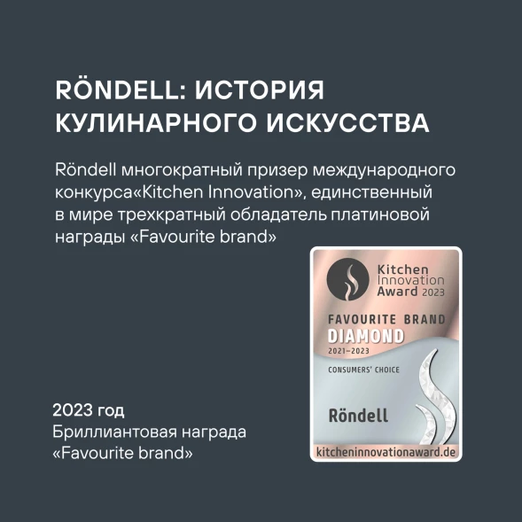 Сковорода Rondell Perfect RDA-1560 круглая 26см покрытие: Xylan Plus ручка несъемная (без крышки) черный