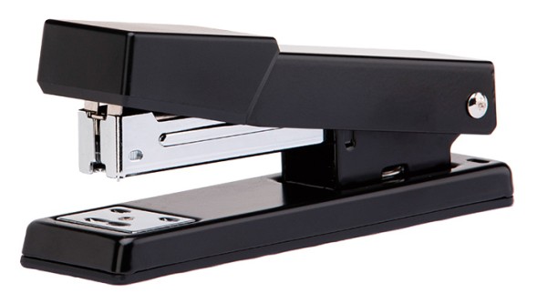 Степлер Deli E0423 Essential 26/6 23/6 (25листов) встроенный антистеплер черный 100скоб металл
